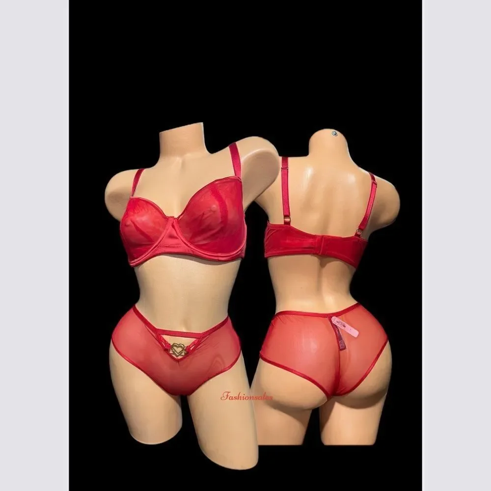 Victorias Secret Dream Angels Push up without Padding Mesh bra & panty 36C / M
